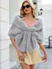 P0275 Otoño Invierno Nuevo Estilo Piel Sintética Piel de Zorro Chal Grande Bufanda Múltiples Colores Bufanda Novia Vestido de Boda Mariposa