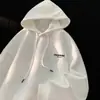 Sudadera con capucha de forro polar, talla grande, holgada, con letras, para Otoño/Invierno 2026, para Hombres, Estudiantes y Parejas, Chaqueta Pesada