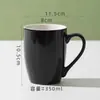 Taza de Cerámica Creativa y Sencilla, Vaso de Agua Redondo con Asa, Taza de Té para Habitación de Hotel, Taza de Regalo, Taza de Café, Taza de Té con Leche