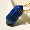 Collar Colgante Hexagonal de Cristal Más Vendido de Amazon para Mujer, Collar de Ágata de Cuarzo Rosa de Alta Gama Dorado Que No Se Desvanece