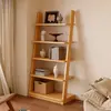 Estantería de almacenamiento de madera maciza, vitrina de pie para sala de estar, mueble lateral para sofá, estantería decorativa trapezoidal de esquina para almacenamiento de snacks