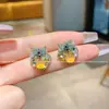 Pendientes de Mariposa de Cristal con Incrustaciones de Diamantes Estilo Coreano Diseño de Nicho Versátiles Pendientes de Alta Gama Pendientes Delicados de Lujo Ligero para Mujeres