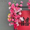 Orden de boda banquete de bodas flor artificial rosa roja floral decoración de boda tarjeta de bienvenida tablero KT flor falsa de boda flor de seda flor decorativa