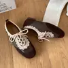 Primer Encuentro Temporada Suela Suave Zapatos Bajos Individuales para Mujer Retro 2026 Otoño/Invierno Zapatos de Entrenamiento Alemanes Mocasines Fondo Plano Zapatos de Abuela