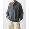 Suéter Henley de Tricô Masculino Trama de Casal Textura de Tricô Trançado Estilo Old Money Sensação de Luxo Atacado de Fábrica Transfronteiriço