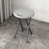 Taburete plegable de plástico, portátil para uso doméstico, taburete pequeño para adultos, taburete alto para exteriores, taburete redondo simple engrosado, silla para dormitorio