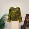 Zhi LiNova Jaqueta Jacquard Peônia Estilo Chinês 2026 Outono Novo Estilo Nacional Top Gola Redonda para Mulheres Atacado