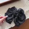 Novo grampo de cabelo de rede com poá e laço estilo vintage francês para penteados de meninas