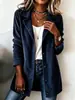 2026 Europea y Americana Todas las Estaciones Otoño e Invierno Retro Pana Botones Suelta Media Longitud Casual Viaje Diario Cuello de Traje Chaqueta