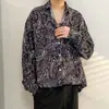 Camisa floral de manga larga para hombre y mujer, adecuada para primavera, otoño y verano, estilo coreano, moderna, genial, nicho, estilo de Hong Kong, chaqueta camisa vintage