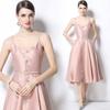 Mujeres europeas y americanas comercio exterior transfronterizo AliExpress Amazon primavera y verano tirantes con diamantes espalda descubierta socialité vestido de alta gama