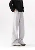 Pantalones de Diseño High Street Americano con Pierna Curva Otoño e Invierno Pantalones Deportivos Gruesos para Hombre Tendencia Patchwork Pierna Ancha Casual Transfronterizo