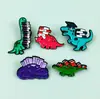 Serie de Dragones de Dibujos Animados Set Combinado de Broches Metálicos Accesorios de Insignias Creativas con Forma de Dinosaurio Accesorios para Ropa Infantil