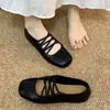 Zapatos Mary Jane de tacón cuadrado estables con tira cruzada para mujer 2026 primavera sin rozaduras en el talón zapatos de una sola pieza boca poco profunda suela blanda zapatos de ballet