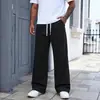 2026 Marca Independiente Verano Hombres Casual Color Sólido Pantalones Simple Cordón Cintura Elástica Pantalones Deportivos Mayoreo