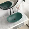 Lavabo Yuanbao mesa de baño grande lavabo doméstico estilo europeo simple lavabo Yuanbao verde oscuro inodoro