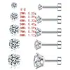Pendientes Populares Transfronterizos de Acero Inoxidable con Zirconia Integrada de Cuatro Garras Material 316 para Crear Pendientes y Pendientes Venta Directa de Fábrica