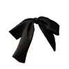 Acessório de Cabelo Elegante Coque Baixo Laço de Cetim Preto Presilha de Mola Novo Estilo 2025 Grampo de Rabo de Cavalo para Mulheres