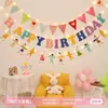 # Festa de Aniversário Feliz Crianças Primeira Festa de Aniversário Decoração Bandeira de Aniversário Cordão de Bandeirinhas Cenário Layout Bandeira Pendurada Bandeira Colorida Lote