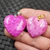 Colgante de jade flor Colgante de jade en forma de corazón Colgante de corazón color rosa melocotón Roca de cuarzo Colgante de jade en forma de corazón Colgante collar colgante de jade