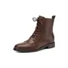 Bienvenido al Festival de Mediados de Otoño~Colección de Otoño 2026: Botines de cordones tipo brogue de piel de becerro lavada de primera capa, botas Martin retro