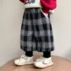 Mono de Franela a Cuadros Elegante para Niñas, Pantalones Casuales para Otoño/Invierno, Ropa de Abrigo para Bebé Niña, Nuevos Pantalones Engrosados 2026, Ropa de Invierno
