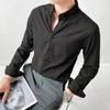 Camisa de Solapa de Manga Larga para Primavera y Otoño 2025 para Hombre Joven y de Mediana Edad Camisa de Negocios para Hombre Top Elástico Sin Planchado Sin Costuras