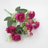 Buquê de flores artificiais de alta qualidade, modelo Imperial Concubine, com 7 rosas pequenas e 14 rosas pequenas em formato de diamante.