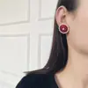 Brincos de Renda Geométrica com Pérolas de Dongdaemun, Coreia - Pequenos Estilo Chanel Simples Tendência Pequena Atacado