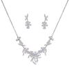 TL313 Conjunto de Duas Peças de Colar e Brincos para Noiva Corrente Acessórios Coreanos com Microincrustação Zircônia aaa Joias de Casamento