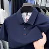 Nueva Camisa Polo de Algodón de Manga Corta de Verano para Hombre, Camiseta Casual de Negocios de Color Sólido con Cuello, de Media Manga, a la Moda para Hombres Jóvenes y de Mediana Edad