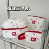 Bolsa de maquillaje con lazo a cuadros, color vibrante, gran capacidad, portátil, para viaje, para mujer, 2024
