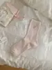 Calcetines de media pantorrilla para mujer, Nuevo estilo de primavera, Moño bordado, Borde enrollado, Algodón puro, Transpirables, Absorbentes de sudor, Estilo coreano, Versátiles, Al por mayor