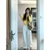 Cárdigan de punto redondo color amarillo cremoso para mujer, estilo suave para primavera y otoño, favorecedor y suave, agradable para la piel, top versátil de manga larga