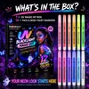 Plumones de pintura UV que brillan en la oscuridad de 12 colores, esenciales para fiestas de Halloween, crean un efecto neón bajo luz negra, seguros y fáciles de limpiar