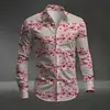 Camisa casual para hombre, cómoda y versátil, con diseño de estampado digital y manga larga, perfecta para fiestas y ropa de club.
