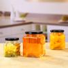 Garrafa de vidro de mel quadrada frasco selado Pickles garrafa 200ml frasco de pasta de pera pode garrafa garrafa vazia 500ml spot atacado
