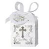 Cajas de Dulces de Oración Europeas y Americanas en Stock Transfronterizas Cajas de Dulces de Bendición Cortadas con Láser Cajas de Empaque en Forma de Cruz para Fiestas Navideñas