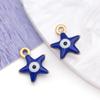 1 Colgante de Acero Inoxidable Electrochapado al Vacío de Colores con Goteo de Aceite, Estrella de Cinco Puntas de Doble Cara, Ojo del Diablo, Accesorios para Joyería DIY