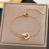 Pulsera Meichen, Estilo Europeo y Americano, Color Dorado de 18K, No se Desvanece, Simple y Versátil para Mujeres, Estilo Ins, Personalizada, Moderna, Lujo Ligero, Joyería Transfronteriza
