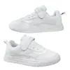 Zapatos Blancos para Niños 2026 Otoño Nuevo Estilo Superficie de Cuero Impermeables Zapatos Deportivos para Niños Medianos y Grandes Modernos Versátiles Suela Suave Zapatos para Correr