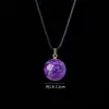Pendente de Bola de Cristal Natural Rosa Cristal Ametista Colar Criativo DIY Corrente de Suéter Pingente de Joia de Cristal Atacado