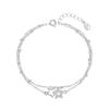 Pulsera de Plata de Ley 925 Cielo Estrellado Diseño de Nicho para Mujer Pulsera Ligera de Lujo Estrella Pulsera Suave de Doble Capa Ins