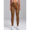 Moda Europeia e Americana Estampa de Leopardo Estampa Digital Stretch Cintura Alta Amassado Slim Levanta Bumbum Leggings de Yoga Calças de Dança