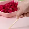 Tenedor de bambú desechable para fruta tenedor pequeño de dos puntas empaque individual pastel postre fruta etiquetas fabricantes venta al por mayor
