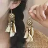 Pendientes Retro con Borlas de Estilo Étnico Bohemio para Mujer, Diseño de Nicho de Alta Gama, Pendientes de Gancho Estilo Palacio
