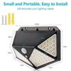 Luz solar de indução para pátio externo, iluminação de carregamento doméstico, 100 LEDs, à prova d'água em quatro lados, luz de parede solar externa