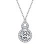 Colar de cabaça de 1 quilate feminino com pingente Fu Lu de zircônia microincrustada, transmissão ao vivo, mesma moda, estilo leve e luxuoso, corrente de clavícula de verão