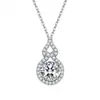 Colar de Cabacinha 1 Quilate Feminino Zircônia Microincrustada Pingente Folu Estilo Igual Transmissão Ao Vivo Moda Luxo Leve Corrente de Clavícula de Verão