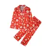 Pijama de Seda Imitação Novo Transfronteiriço Calça de Manga Longa Terno de Cetim Roupas de Cetim Masculinas e Femininas Lapela de Cetim Roupas para Casa